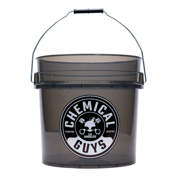 Chemical Guys Heavy Duty Detailing Bucket Smoked Black (4.5 Gal) - Bull Strap