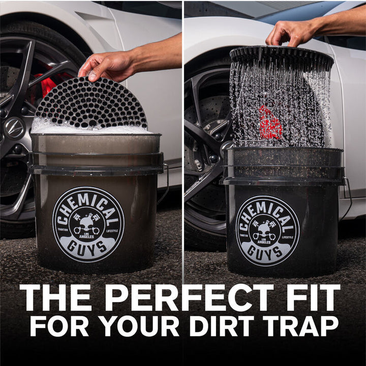 Chemical Guys Heavy Duty Detailing Bucket Smoked Black (4.5 Gal) - Bull Strap