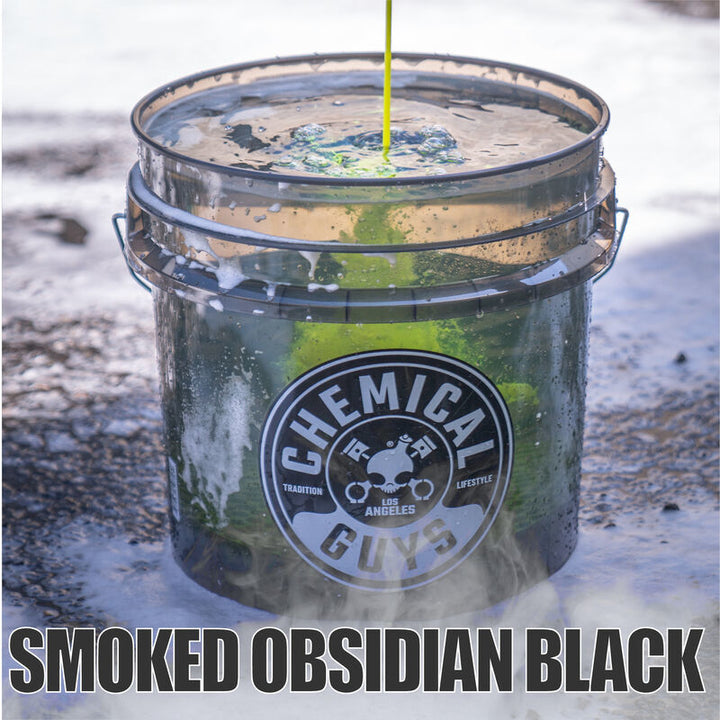Chemical Guys Heavy Duty Detailing Bucket Smoked Black (4.5 Gal) - Bull Strap