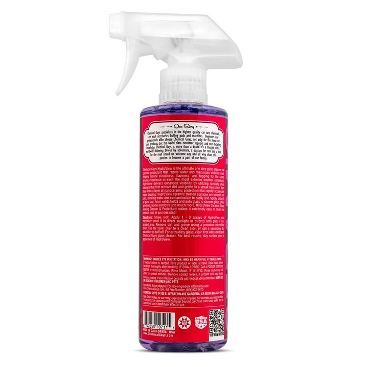 Chemical Guys HydroView Ceramic Glass Cleaner & Coating - 16oz - Bull Strap