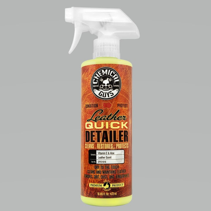 Chemical Guys Leather Quick Detailer Care Spray - Matte Finish - 16oz - Bull Strap