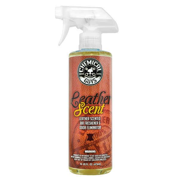 Chemical Guys Leather Scent Air Freshener & Odor Eliminator - 16oz - Bull Strap