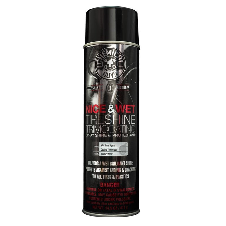 Chemical Guys Nice & Wet Tire Shine Protective Coating for Rubber/Plastic (Aerosol) - Bull Strap