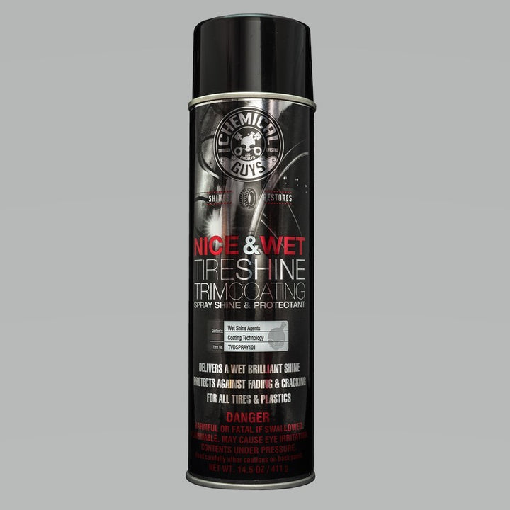 Chemical Guys Nice & Wet Tire Shine Protective Coating for Rubber/Plastic (Aerosol) - Bull Strap
