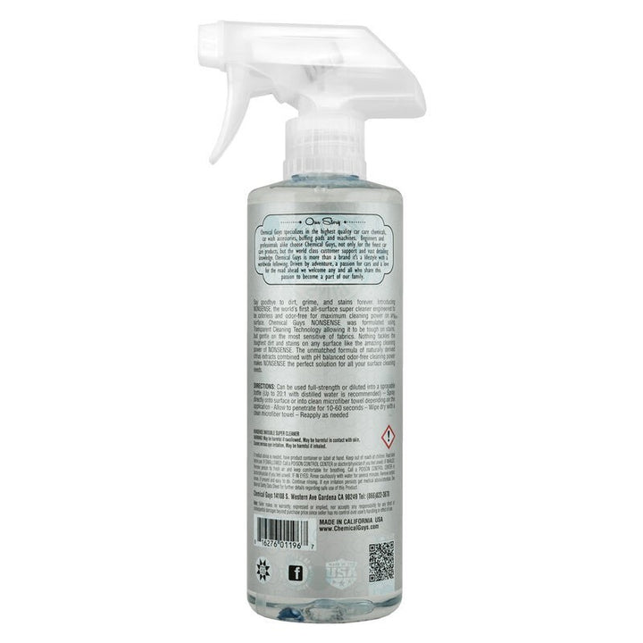 Chemical Guys Nonsense Colorless & Odorless All Surface Cleaner - 16oz - Bull Strap