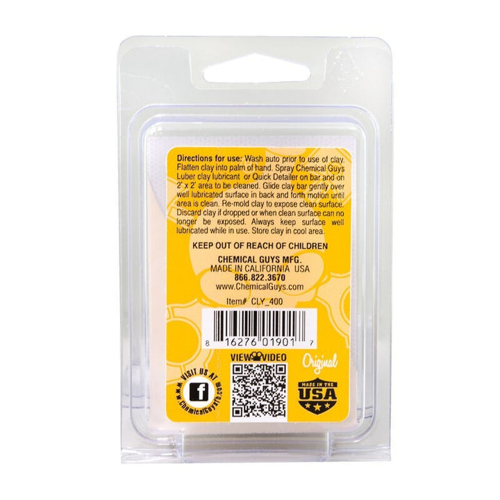 Chemical Guys OG Clay Bar (Light/Medium Duty) - Yellow - Bull Strap