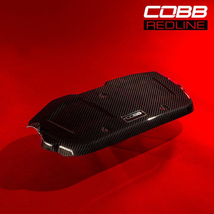 Cobb 15-21 Subaru WRX Redline Carbon Fiber Engine Cover - Gloss Finish - Bull Strap
