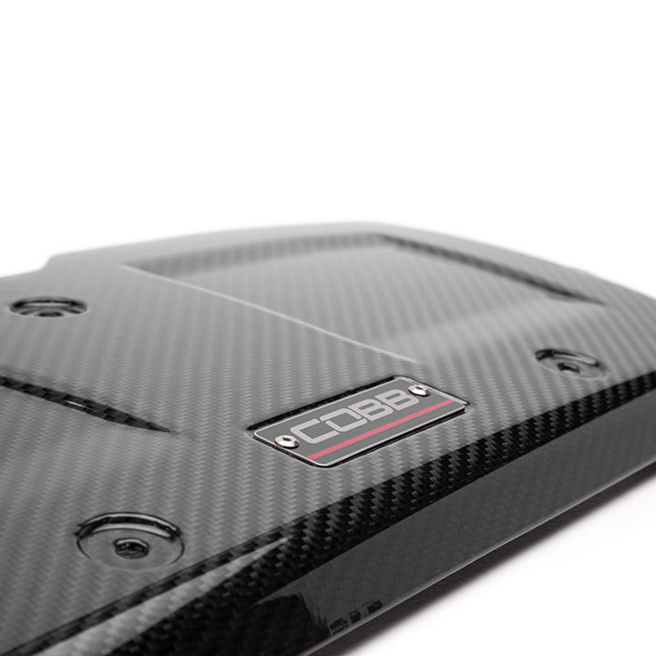 Cobb 15-21 Subaru WRX Redline Carbon Fiber Engine Cover - Gloss Finish - Bull Strap