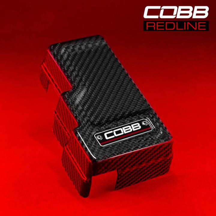 Cobb 22-24 Subaru WRX Redline Carbon Fiber Fuse Cover (Passenger Side) - Bull Strap