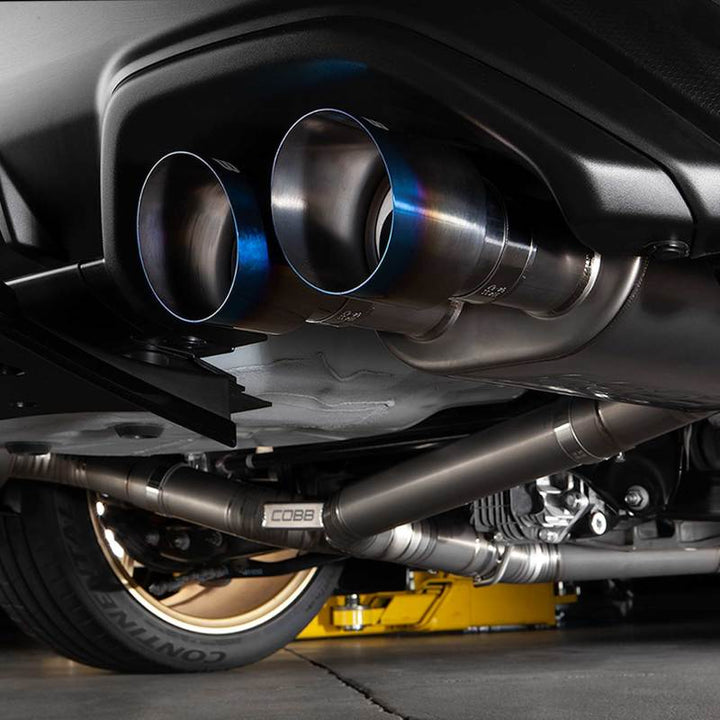Cobb 22-24 Subaru WRX Titanium Catback Exhaust (Incl. Burnt Ti Tips) - Bull Strap