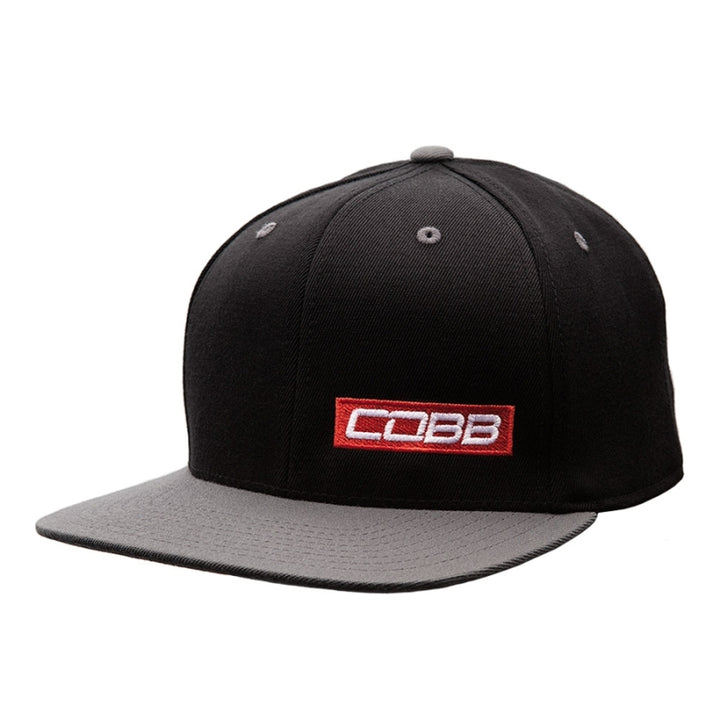 Cobb Black/Gray Snapback Cap - Bull Strap
