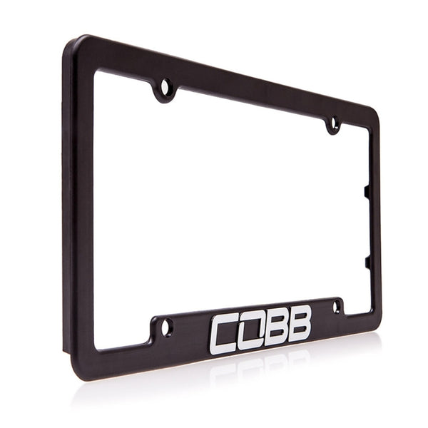 Cobb Black License Plate Frame - Bull Strap