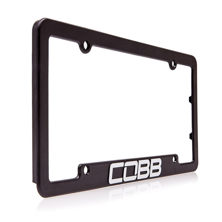 Cobb Black License Plate Frame - Bull Strap