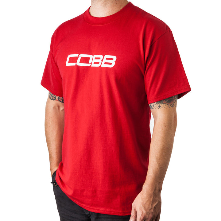Cobb Tuning Logo Mens T-Shirt (Red) - Large - Bull Strap