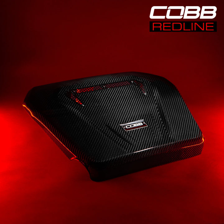 Cobb Volkswagen GTI (MK7/MK7.5/MK8) / Golf R / Audi A3 & S3 (8V) Redline Carbon Fiber Engine Cover - Bull Strap