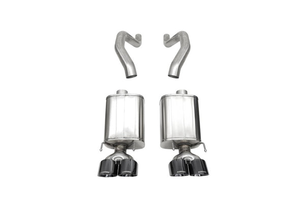 Corsa 06-13 Chevy Corvette C6 Z06 7.0L / 09-13 ZR1 6.2L Black PVD AxleBack Exhaust w/4.5in Twin Tips - Bull Strap