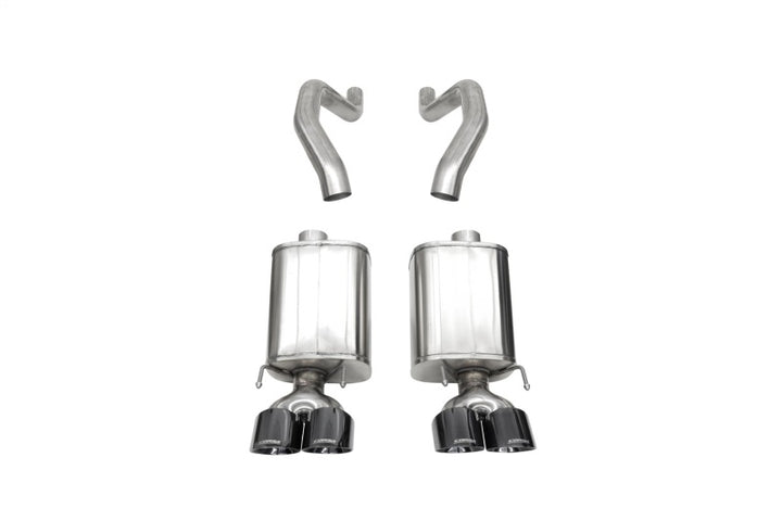 Corsa 06-13 Chevy Corvette C6 Z06 7.0L / 09-13 ZR1 6.2L Black PVD AxleBack Exhaust w/4.5in Twin Tips - Bull Strap