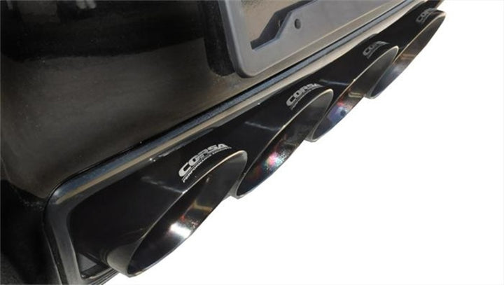 Corsa 14-19 Chevy Corvette C7 Coupe 6.2L V8 AT/MT 2.75in Valve-Back Dual Rear Exit Black Xtreme Exht - Bull Strap