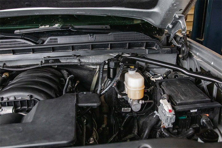 Corsa 14-19 GM Silverado/Sierra (15-20) Tahoe/Yukon/Suburban/Yukon XL/Escalade (5.3L V8) Catch Can - Bull Strap