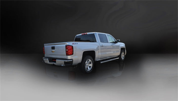 Corsa 14-19 GMC Sierra/Chevy Silv 1500 Crew Cab/Short Bed 5.3L V8 Black Sport Single Side CB Exhaust - Bull Strap