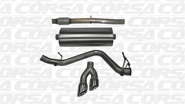 Corsa 14-19 GMC Sierra/Chevy Silv 1500 Crew Cab/Short Bed 5.3L V8 Polished Sport Single Side CB Exh - Bull Strap
