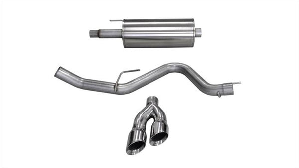 Corsa 15-20 Ford F-150 5.0L V8 (Super Crew Cab) Polished Sport Single Side Dual 4in Tips CB Exhaust - Bull Strap