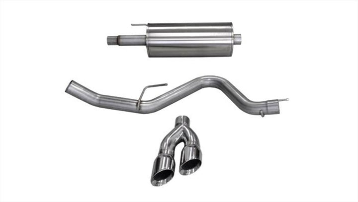 Corsa 15-20 Ford F-150 5.0L V8 (Super Crew Cab) Polished Sport Single Side Dual 4in Tips CB Exhaust - Bull Strap