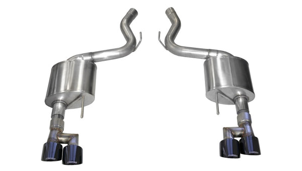 Corsa 18-23 Ford Mustang 5.0L V8 3in Sport Axle-Back Dual Rear Exit w/ 4in Black PVD Pro-Series Tips - Bull Strap