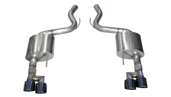 Corsa 18-23 Ford Mustang 5.0L V8 3in Sport Axle-Back Dual Rear Exit w/ 4in Black PVD Pro-Series Tips - Bull Strap