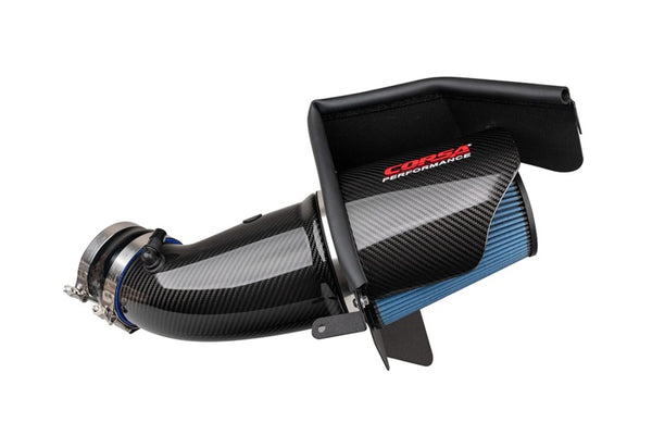 Corsa 19-23 Dodge Challenger SRT/Hellcat/Redeye/Demon Carbon Fiber Intake w/ MaxFlow Oiled Filter - Bull Strap