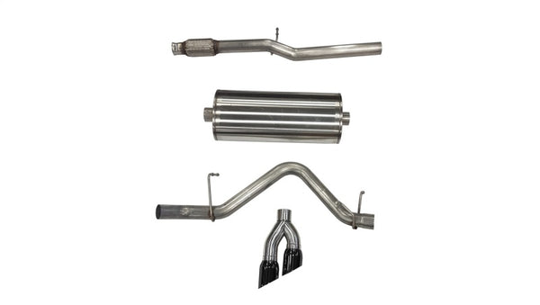 Corsa 19-24 Chevy Silverado 1500 5.3L Crew Cab Short Bed Sport Cat-Back Dual Rear Exit w/ Black Tips - Bull Strap