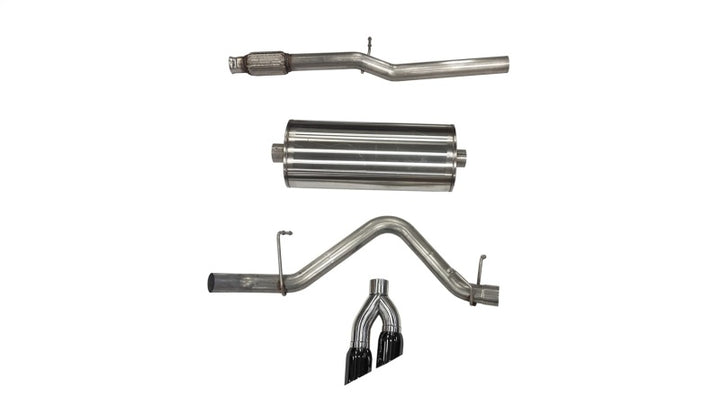 Corsa 19-24 Chevy Silverado 1500 5.3L Crew Cab Short Bed Sport Cat-Back Dual Rear Exit w/ Black Tips - Bull Strap