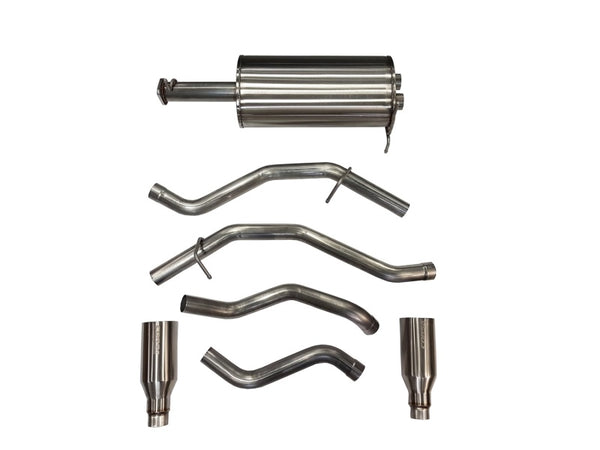 Corsa 19-24 Ram 1500 5.7L Crew Cab w/ 57in or 76in Bed Cat-Back Dual Rr Exit 5in Satin Polished Tips - Bull Strap
