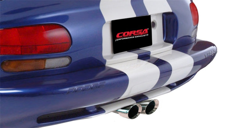 Corsa 1996-2002 Dodge Viper GTS 8.0L V10 Polished Sport Cat-Back Exhaust w/3in Inlet - Bull Strap