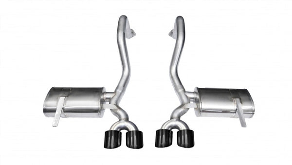 Corsa 1997-2004 Chevrolet Corvette C5 Z06 5.7L V8 Black Xtreme Axle-Back Exhaust - Bull Strap