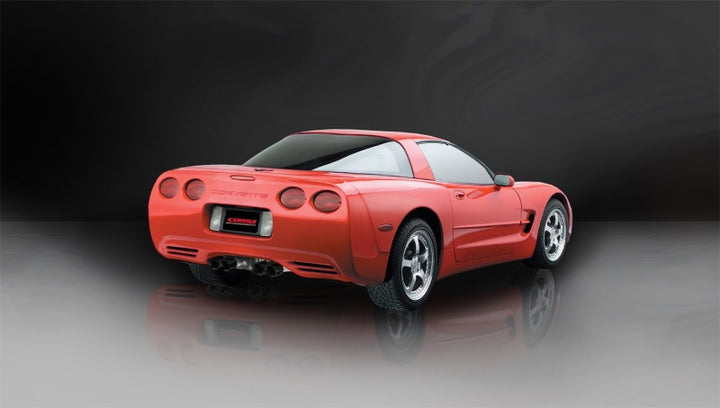 Corsa 1997-2004 Chevrolet Corvette C5 Z06 5.7L V8 Black Xtreme Axle-Back Exhaust - Bull Strap