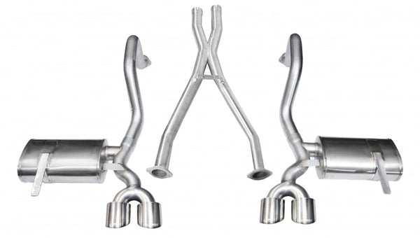 Corsa 1997-2004 Chevrolet Corvette C5 Z06 5.7L V8 Polished Xtreme Cat-Back + XO Exhaust - Bull Strap
