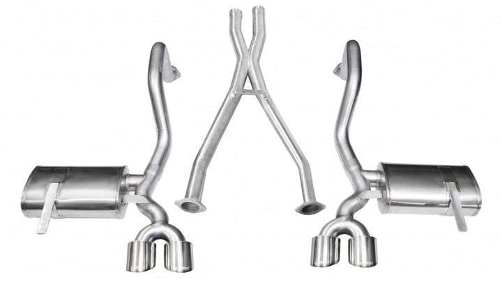 Corsa 1997-2004 Chevrolet Corvette C5 Z06 5.7L V8 Polished Xtreme Cat-Back + XO Exhaust - Bull Strap