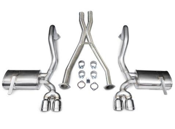 Corsa 1997-2004 Chevrolet Corvette C5 Z06 5.7L V8 Polished Xtreme Cat-Back + XO Exhaust - Bull Strap
