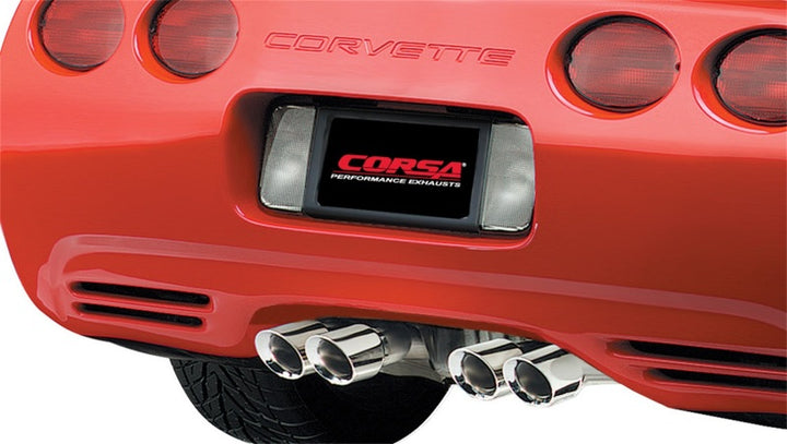 Corsa 1997-2004 Chevrolet Corvette C5 Z06 5.7L V8 Polished Xtreme Cat-Back + XO Exhaust - Bull Strap