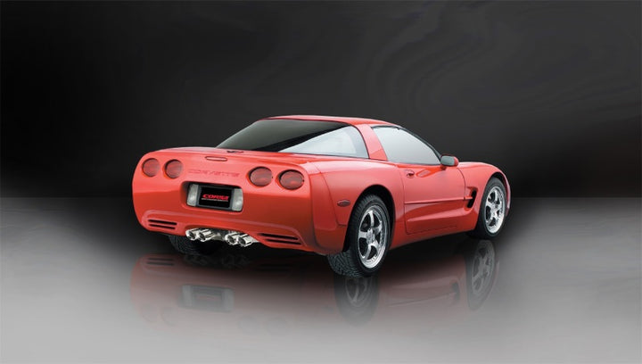 Corsa 1997-2004 Chevrolet Corvette C5 Z06 5.7L V8 Polished Xtreme Cat-Back + XO Exhaust - Bull Strap