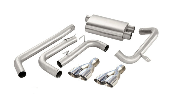 Corsa 1998-2002 Chevrolet Camaro Convertible Z28 5.7L V8 LS1 Polished Sport Cat-Back Exhaust - Bull Strap