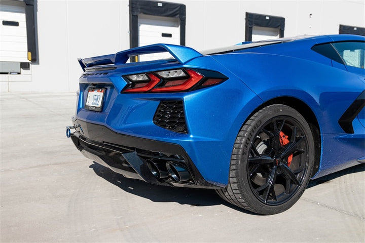 Corsa 20-25 Corvette C8 3in Valved Cat-Back 4.5in Blk Quad Tips Fits Factory Perf Exhaust DeletesAFM - Bull Strap