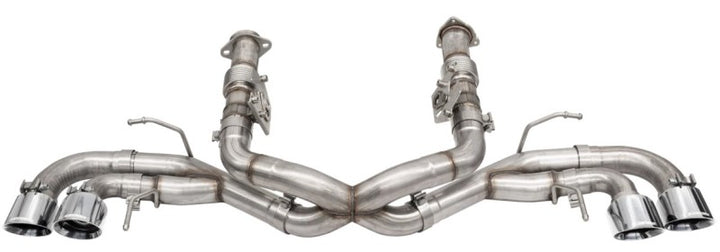 Corsa 20-25 Corvette C8 3in Xtreme Cat-Back Exhaust 4.5in Pol Quad Tips - Integrates stock AFM Valve - Bull Strap