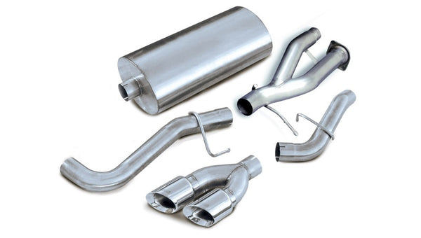 Corsa 2002-2006 Cadillac Escalade 6.0L V8 Polished Sport Cat-Back Exhaust - Bull Strap