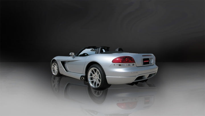 Corsa 2003-06 Dodge Viper 8.3L Polished Sport Cat-Back Exhaust (2.5in Inlet for Use w/ Stock Conv.) - Bull Strap