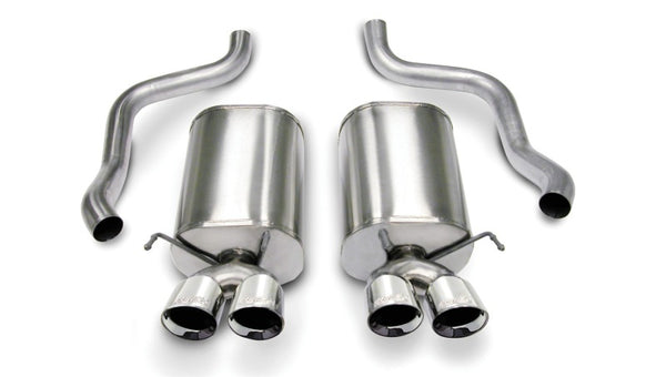 Corsa 2005-2007 Chevrolet Corvette C6 6.0L V8 Polished Sport Axle-Back Exhaust - Bull Strap