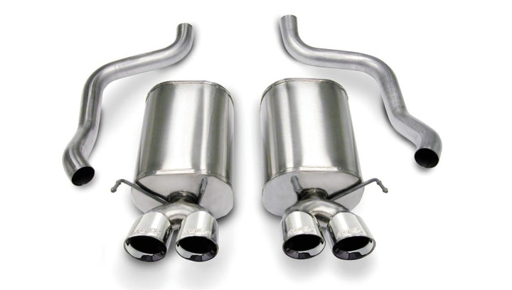 Corsa 2005-2007 Chevrolet Corvette C6 6.0L V8 Polished Sport Axle-Back Exhaust - Bull Strap