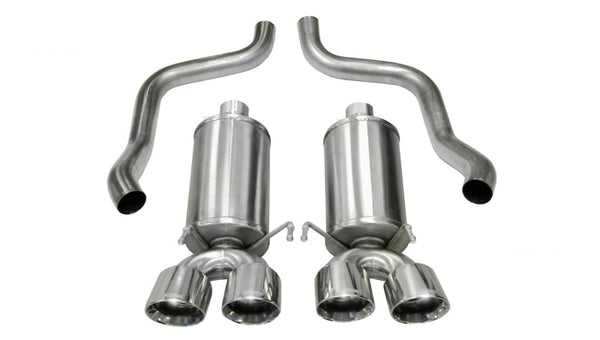 Corsa 2005-2007 Chevrolet Corvette C6 6.0L V8 Polished Xtreme Axle-Back Exhaust - Bull Strap