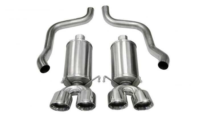 Corsa 2005-2007 Chevrolet Corvette C6 6.0L V8 Polished Xtreme Axle-Back Exhaust - Bull Strap